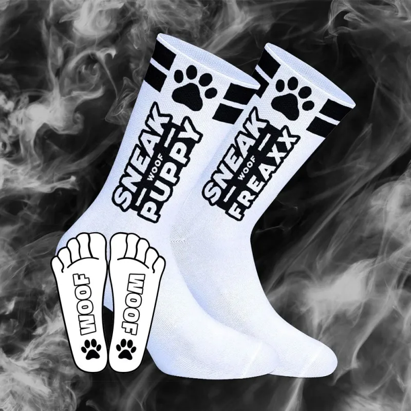 SneakFreaxx Chaussettes SNEAKFREAXX PUPPY Blanc-Noir